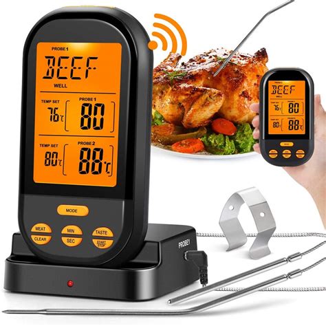 New Wireless Digital Meat Thermometers Remote Cooking Food Barbecue