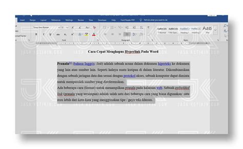 Cara Cepat Dan Mudah Menghapus Hyperlink Pada Microsoft Word