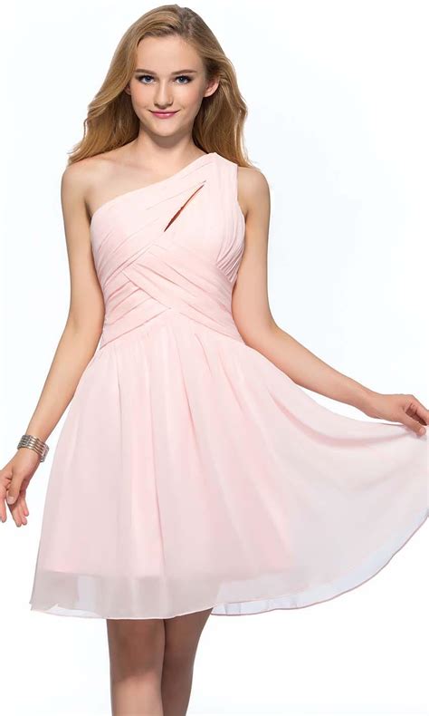 Pink Keyhole One Shoulder Short Bridesmaid Dress Uk Ksp388 [ksp388] £79 00 Cheap Prom