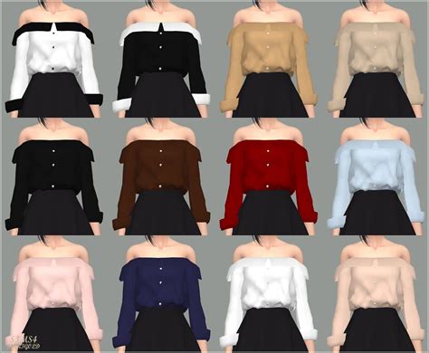 Sims 4 Mods Off Shoulder Top Marigold Sims 4 Sims 4 Dresses Sims