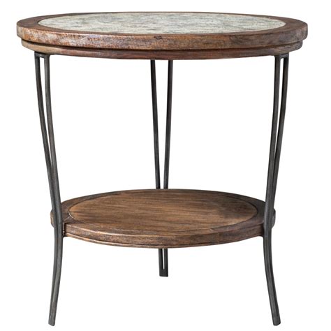 Saskia Round Side Table In Brown By Uttermost
