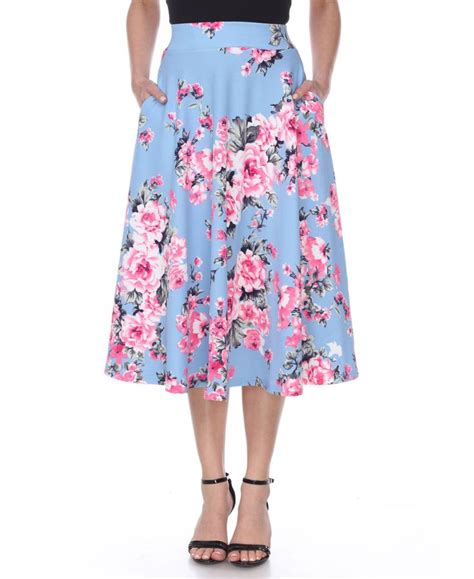 White Mark Floral Flared Midi Skirt And Reviews Skirts Women Macys