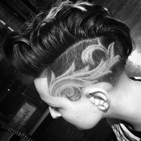 Haircuts are a type of hairstyles where the hair has been cut shorter than before. Pin by Ray Geiser on Trendy "hawk" styles | Half shaved ...