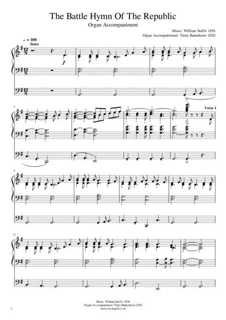 Preview The Battle Hymn Of The Republic Organ Accompaniment In G And