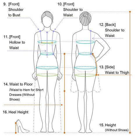 Wedding Dress Measuring Guide How To Take Measurements Etsy In
