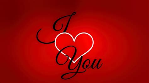 I Love You Text In Red Background With Heart Instead Of Word Love Hd I