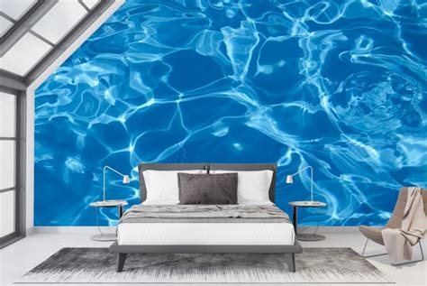 Blue Ocean Wall Mural Water Background Photo Wallpaper Bathroom Home Decor