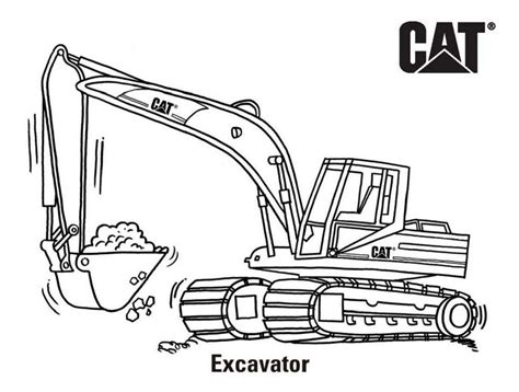 Excavator mini excavator hitachi ex50u coloring page 17. Excavator Cat Coloring Page Printable