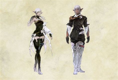 Elezen Female And Male Final Fantasy Xiv Final Fantasy Character Art