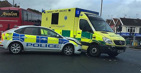 Police Car And Ambulance On Separate 999 Calls Crash At Junction In