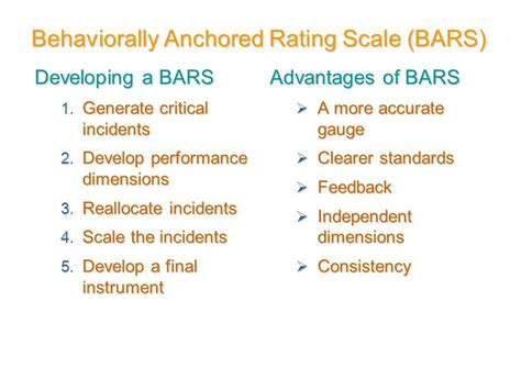 Behaviorally Anchored Rating Scale Bars Ie Critical Incidents Are