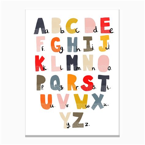Scandi Alphabet Chart With Dots Canvas Print by Pretty in Print Art - Fy
