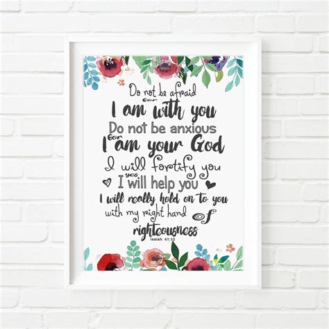 Gorgeous Isaiah 41 V 10 Wall Art Print Instant Download Scripture Art