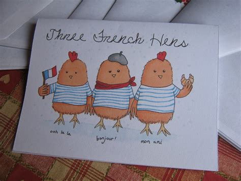 Handmade Christmas Cards Three French Hens Awake Make A Blog
