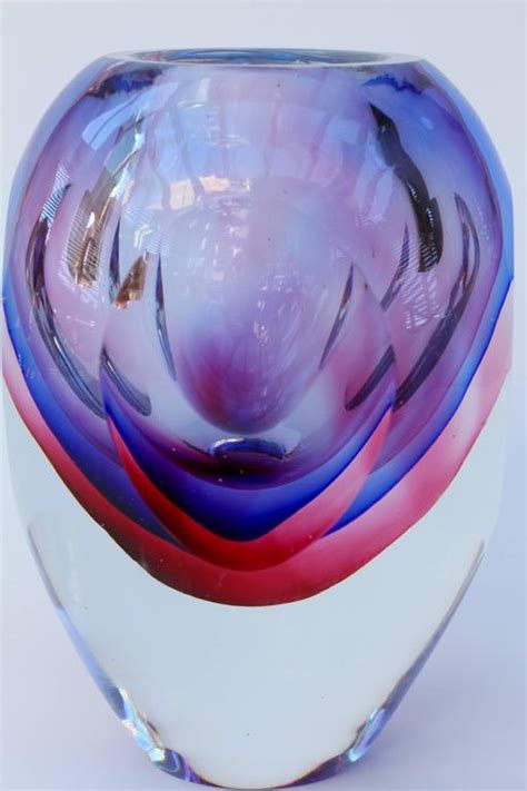 Stunning Large Italian Faceted Murano Glass Vase By Flavio Poli For Seguso For Sale At 1stdibs