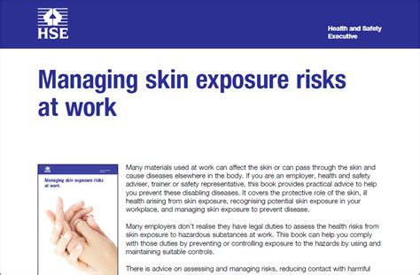 Hse Skin At Work Work Related Skin Disease Understanding The Causes
