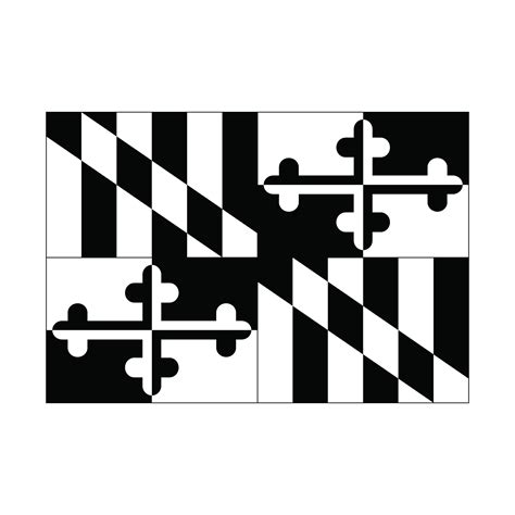 Maryland State Flag Pattern Black And White Maryland Flag Md Svg