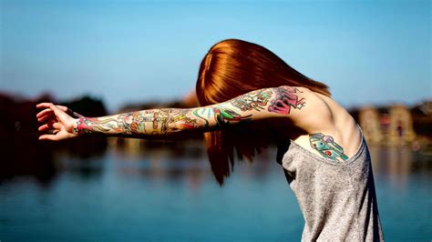 3840x2400 Red Head Tattoo Girl 4k Hd 4k Wallpapers Images Backgrounds