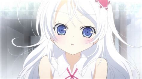 Adorable Anime Girl With White Hair And Blue Eyes Mad