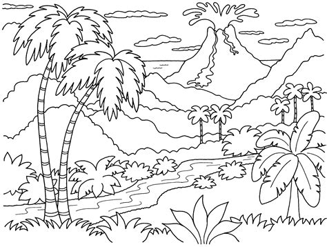 Beach Landscape Drawing at GetDrawings | Free download