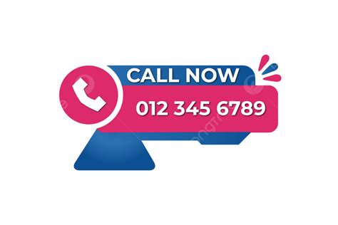 Transparent Call Us Now Button And Sign With Phone Number Free Vector