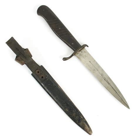 Original German Wwi Trench Knife With Original Scabbard International