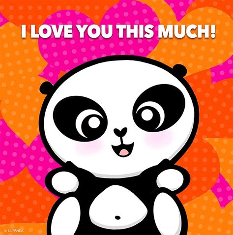 Love You A Lot Panda Love Heart Cute Hellokitty Lilpanda Lil