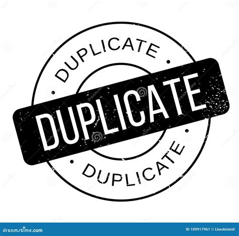 Duplicate Rubber Stamp Stock Vector Illustration Of Fake 109917961