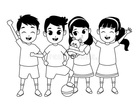 Check our collection of friends clipart black and white, search and use these free images for powerpoint presentation, reports, websites, pdf, graphic design or any other project you are working on now. Kids Friends Playing And Smiling Cartoons Stock Vector - Illustration of child, smiling: 152905412