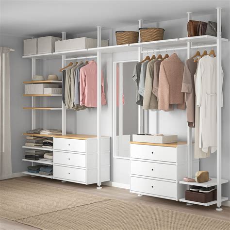 Elvarli 5 Sections White Bamboo Ikea No Closet Solutions Closet