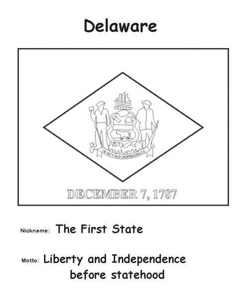 Delaware State Flag Coloring Page Free Printable