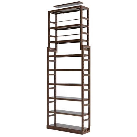 Modern Tall Wooden Bookcase With Adjustable Shelves And Elegant Design