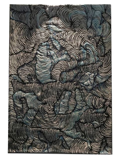 Maurizio Donzelli Garden Mixed Media Abstract Rectangular Tapestry
