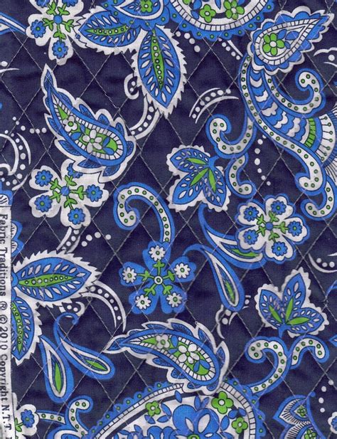 Fabric Traditions Double Face Quilted Fabric Blue Paisley Blue And