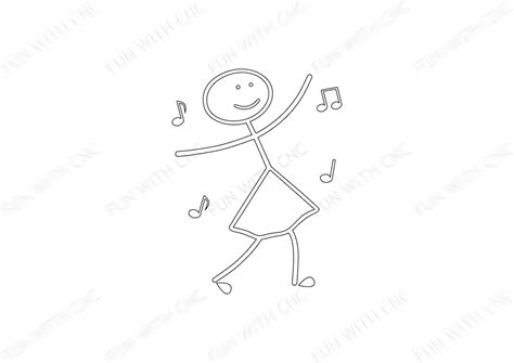 Dancing Girl Svg Two In One Stick Figure Dancing People Etsy