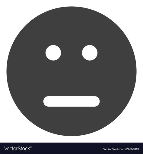 Neutral Smiley Flat Icon Symbol Royalty Free Vector Image