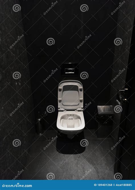 Stylish Beautiful Toilet In A Black Interior Stock Photo Image Of