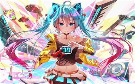Download Wallpapers Miku Hatsune 39 Music Sign Vocaloid Characters
