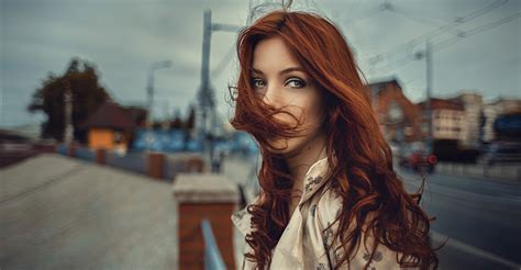 Red Hair In Face Wind Blowing K Wallpaper Hd Girls Wallpapers K