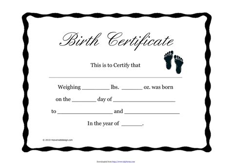 Free Printable Birth Certificate Templates Pdf Blank Fillable