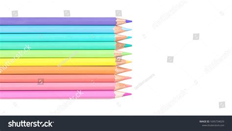 Set Colored Pastel Pencils Isolated On Stock Photo 1695734029