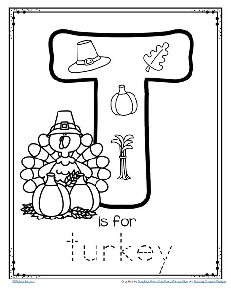 Free T Is For Turkey Trace And Color Alphabet Printables For