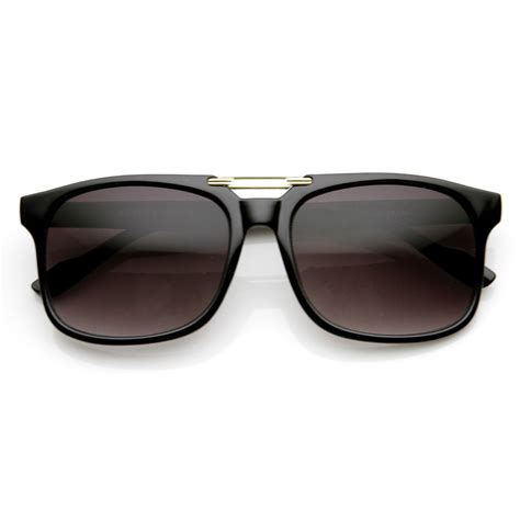Retro Inspired Flat Top Square Aviator Sunglasses Zerouv