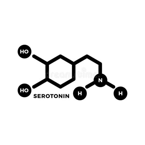 Serotonina Molécula De Hormona Humana Ilustración De Vectores Aislados Stock De Ilustración
