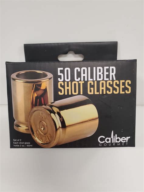 50 Caliber Shot Glasses Set Of 2 Chicago Fop