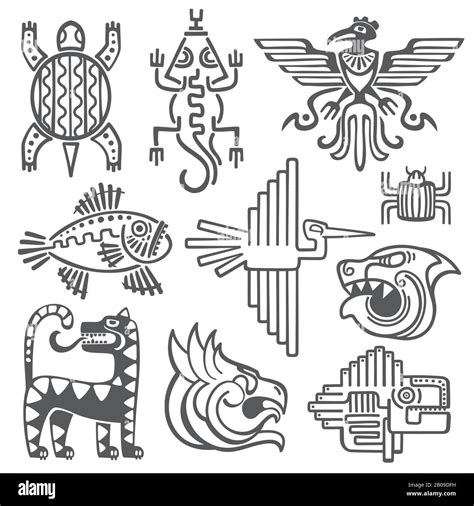 Conjunto De Animales Incas Mayas Y Aztecas Svg Png Transparente