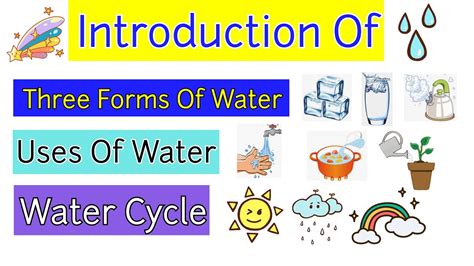 Three Forms Of Water Introduction Of Water Cycle Three States Of