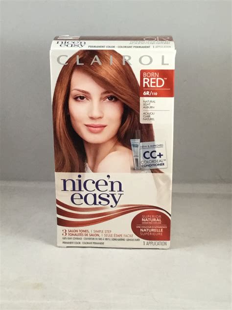 Clairol Nice N Easy Hair Color Born Red 6r 110 Natural Light Auburn