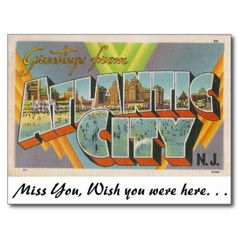 Greetings From Atlantic City New Jersey Postcard