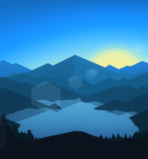 2088x2250 Forest Mountains Sunset Cool Weather Minimalism 2088x2250